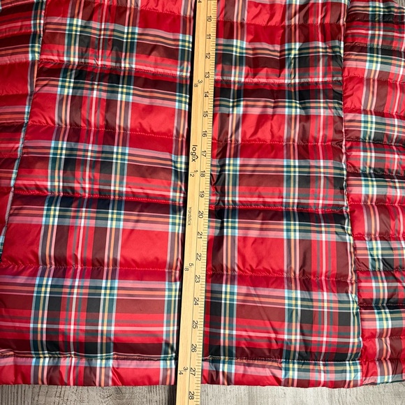 Lands' End Red plaid down Puffer Vest 600 fill power womens 2X cabincore winter - Picture 11 of 11